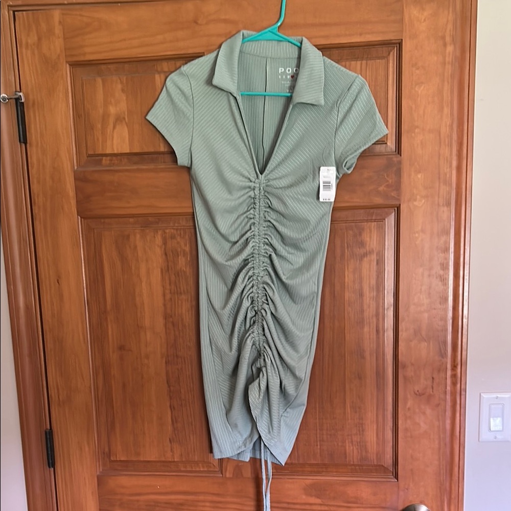 Poof! Green Ruched Bodycon Mini Dress